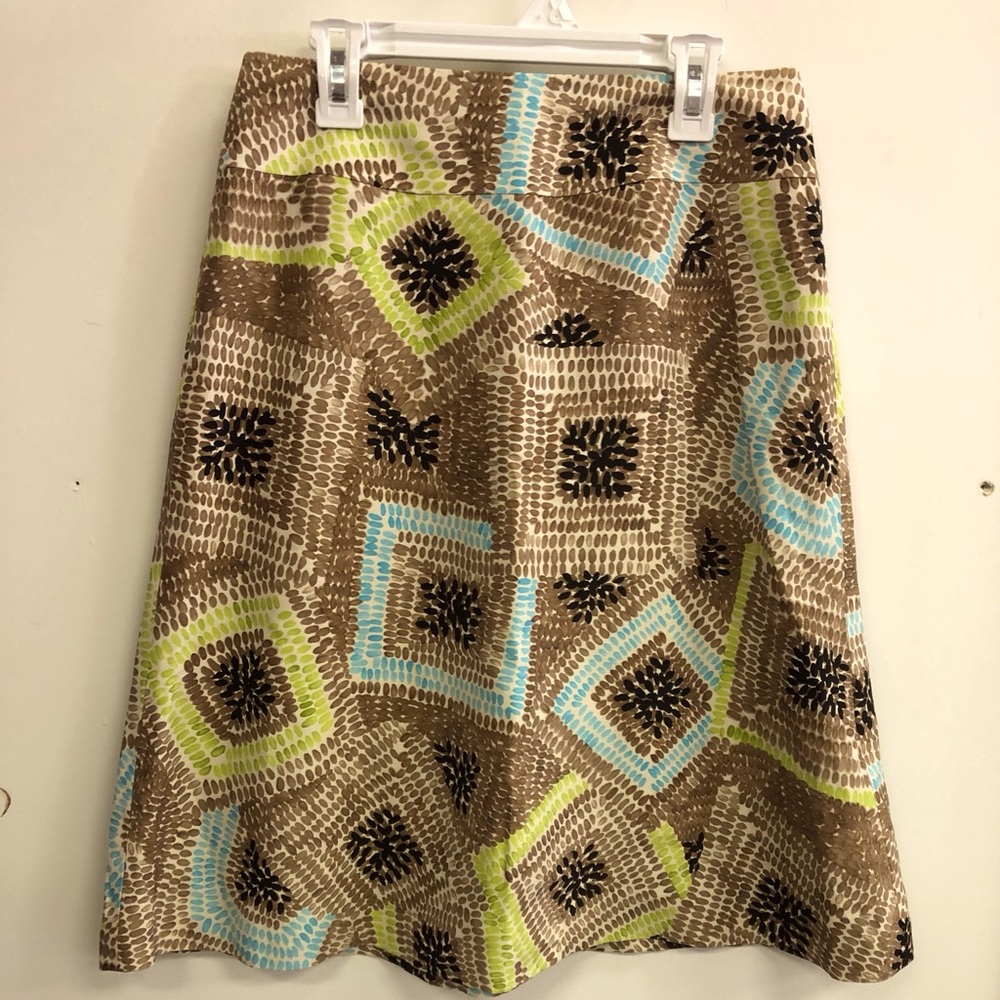 TALBOTS COLLECTION SKIRT MULTICOLOURED GEOMETRIC DESIGN IN SIZE 2